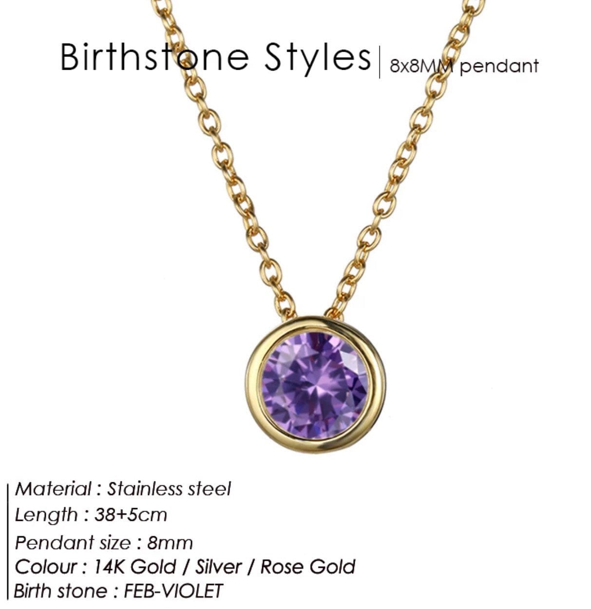 Necklace Birthstone Februar