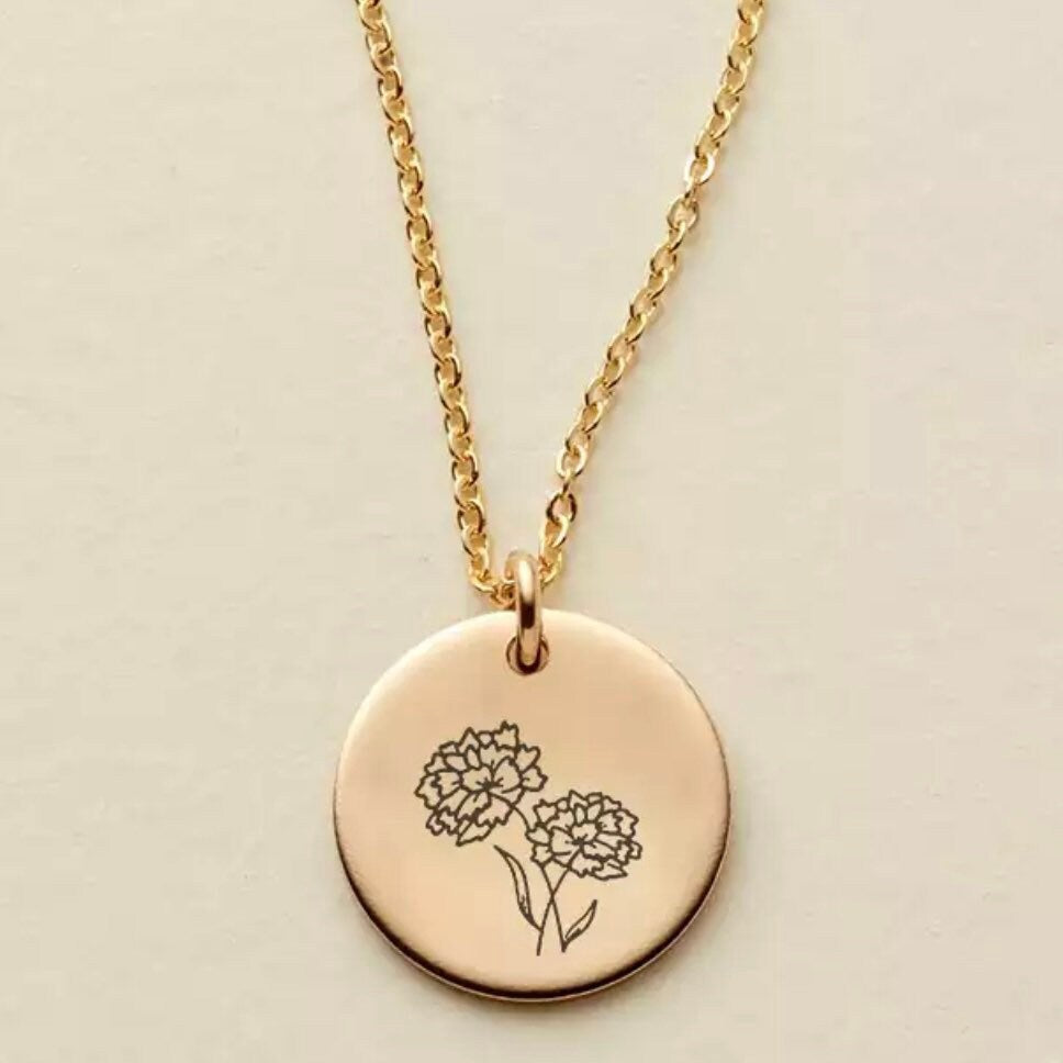 Classic Coin Birthflower Kette