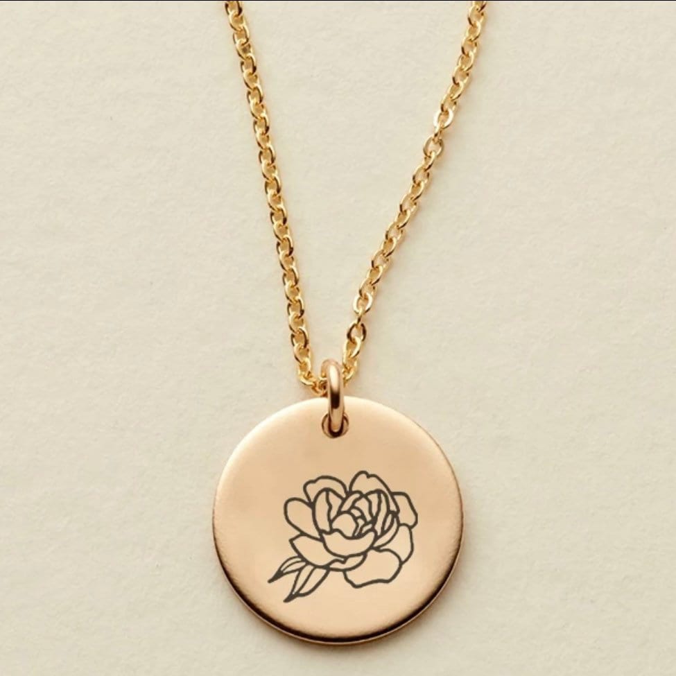 Classic Coin Birthflower Kette
