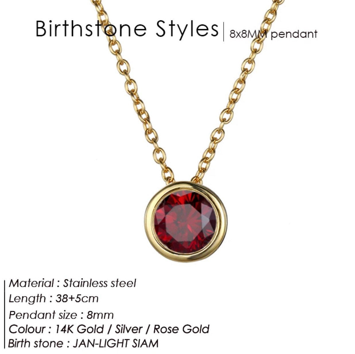 Necklace Birthstone Januar