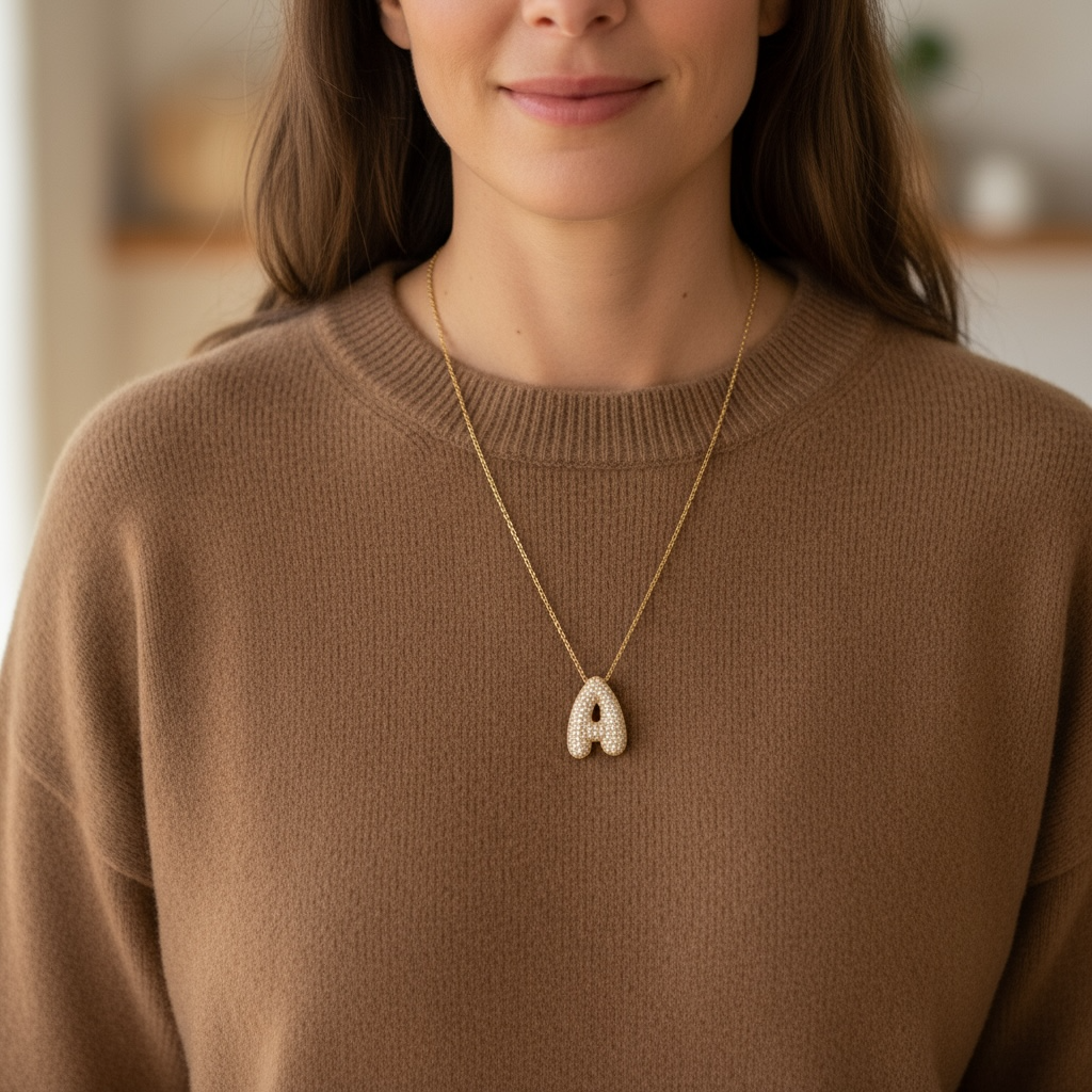 Big Bubble Shinny Letter Kette