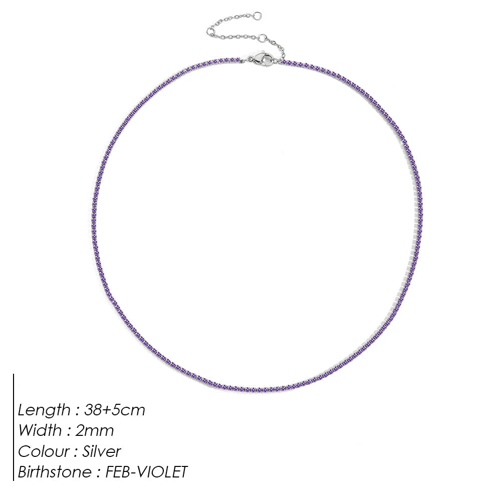 Birthstone Tennis Necklace