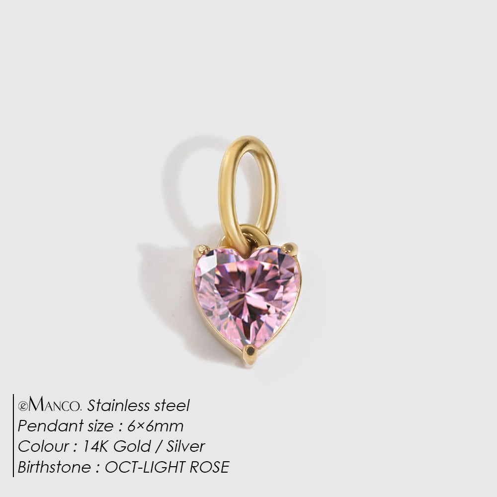 Heart EcoDiamant Birthstone Charm