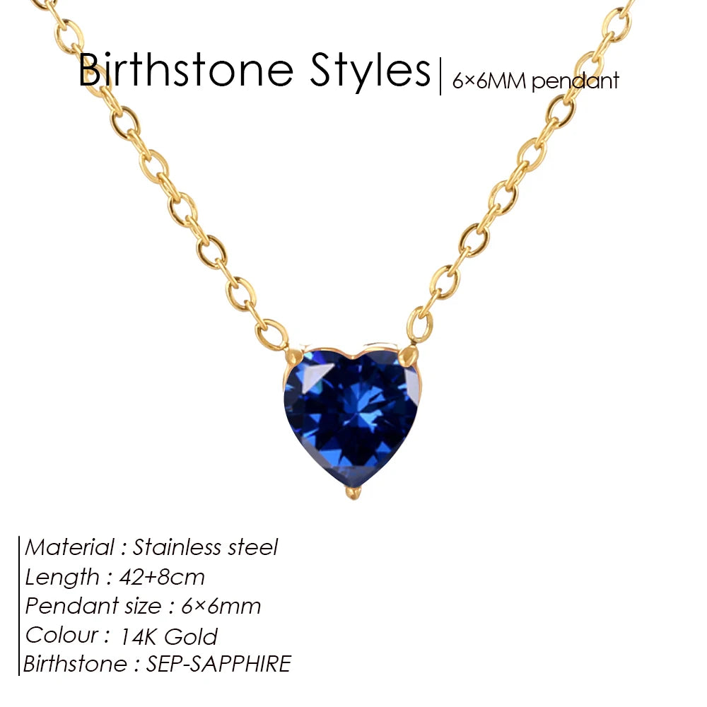 Birthstone Heart Kette
