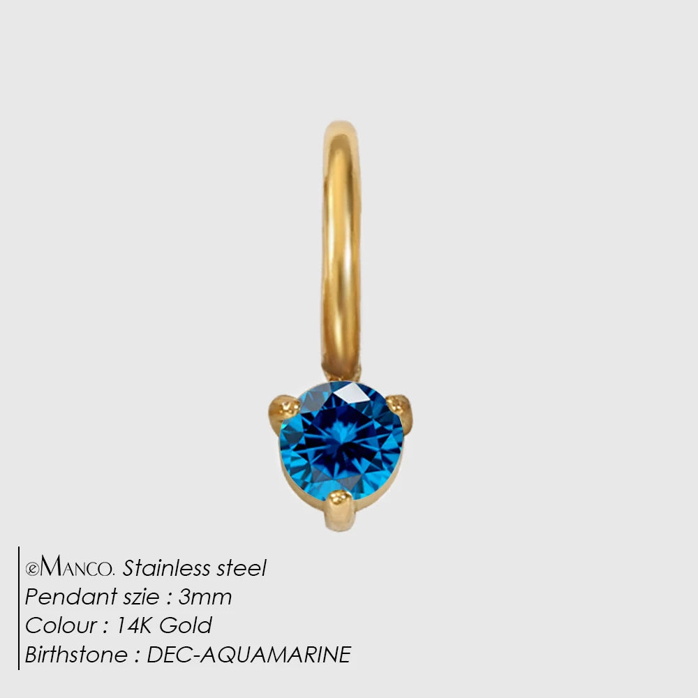Round Birthstone Charms