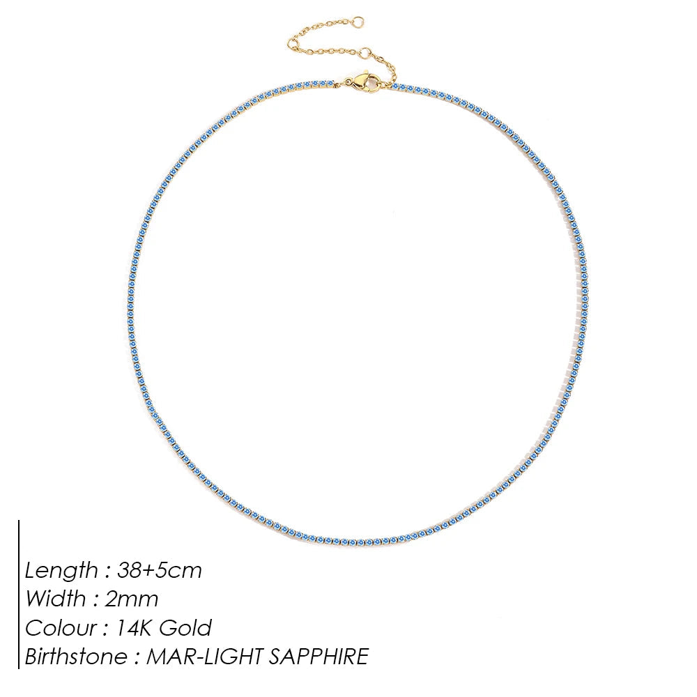 Birthstone Tennis Necklace