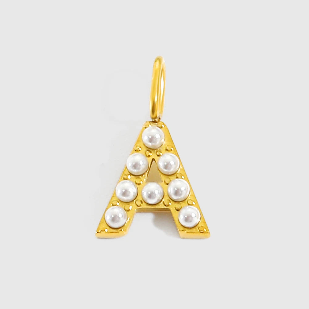 vegan Letter Pearl Charm