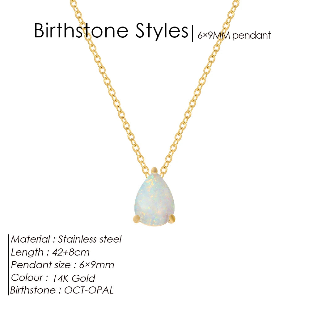 Teardrop Birthstone Kette