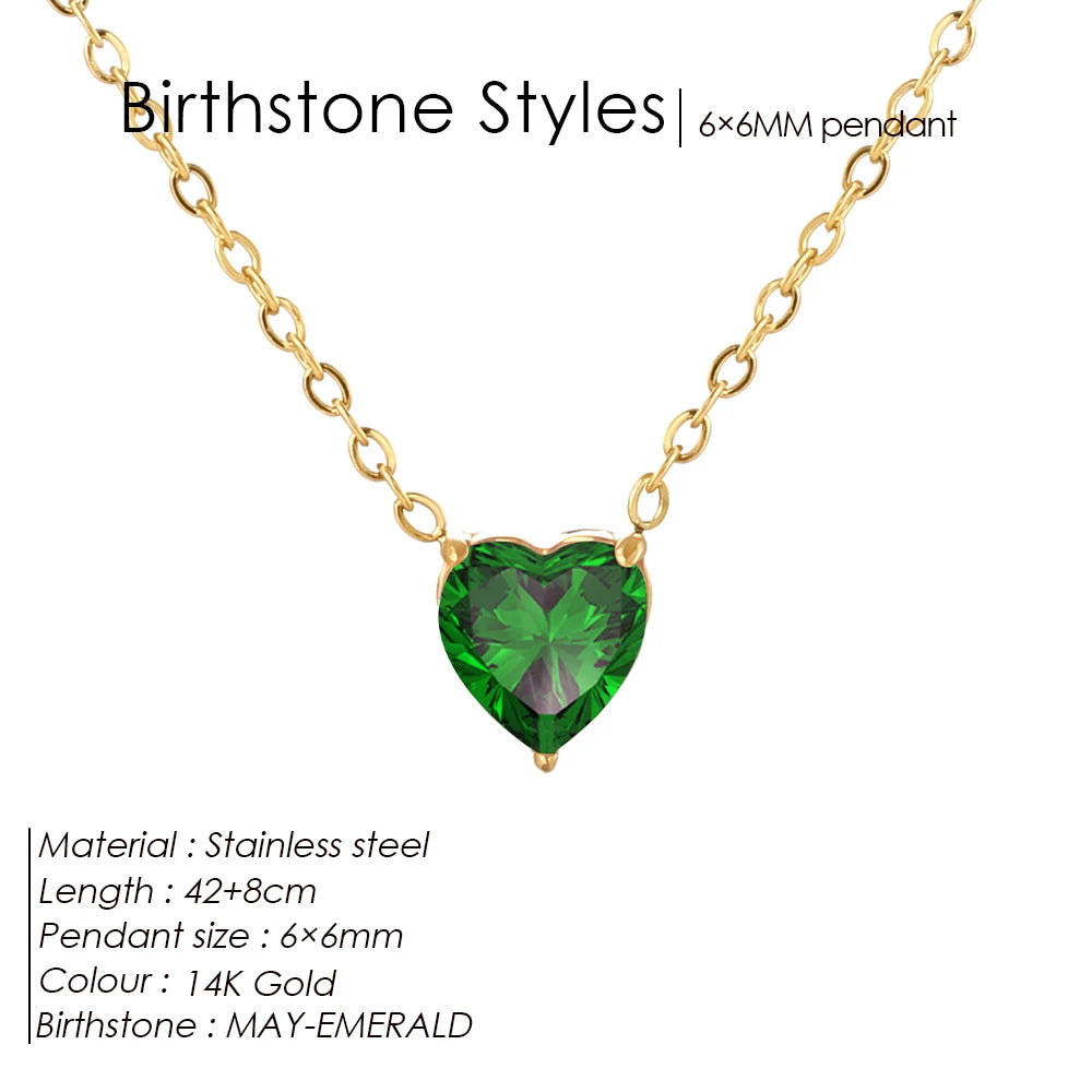 Birthstone Heart Kette
