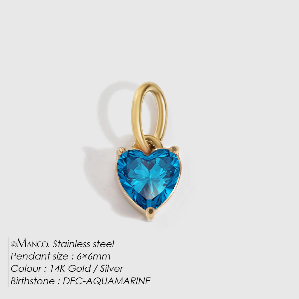 Heart EcoDiamant Birthstone Charm