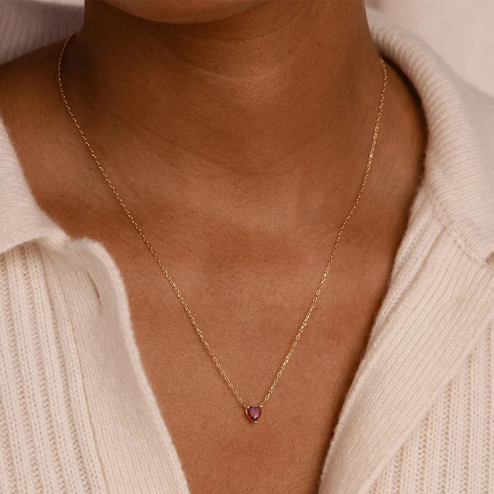 Birthstone Heart Kette