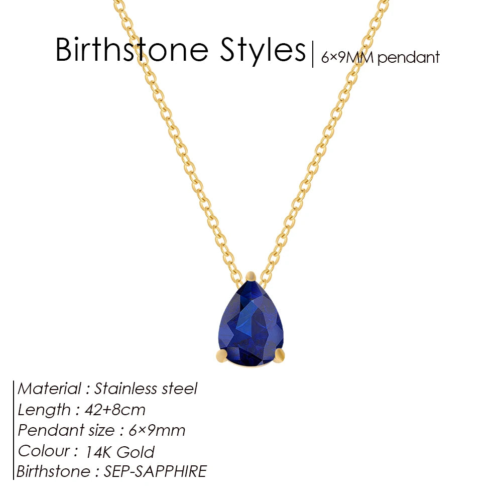 Teardrop Birthstone Kette