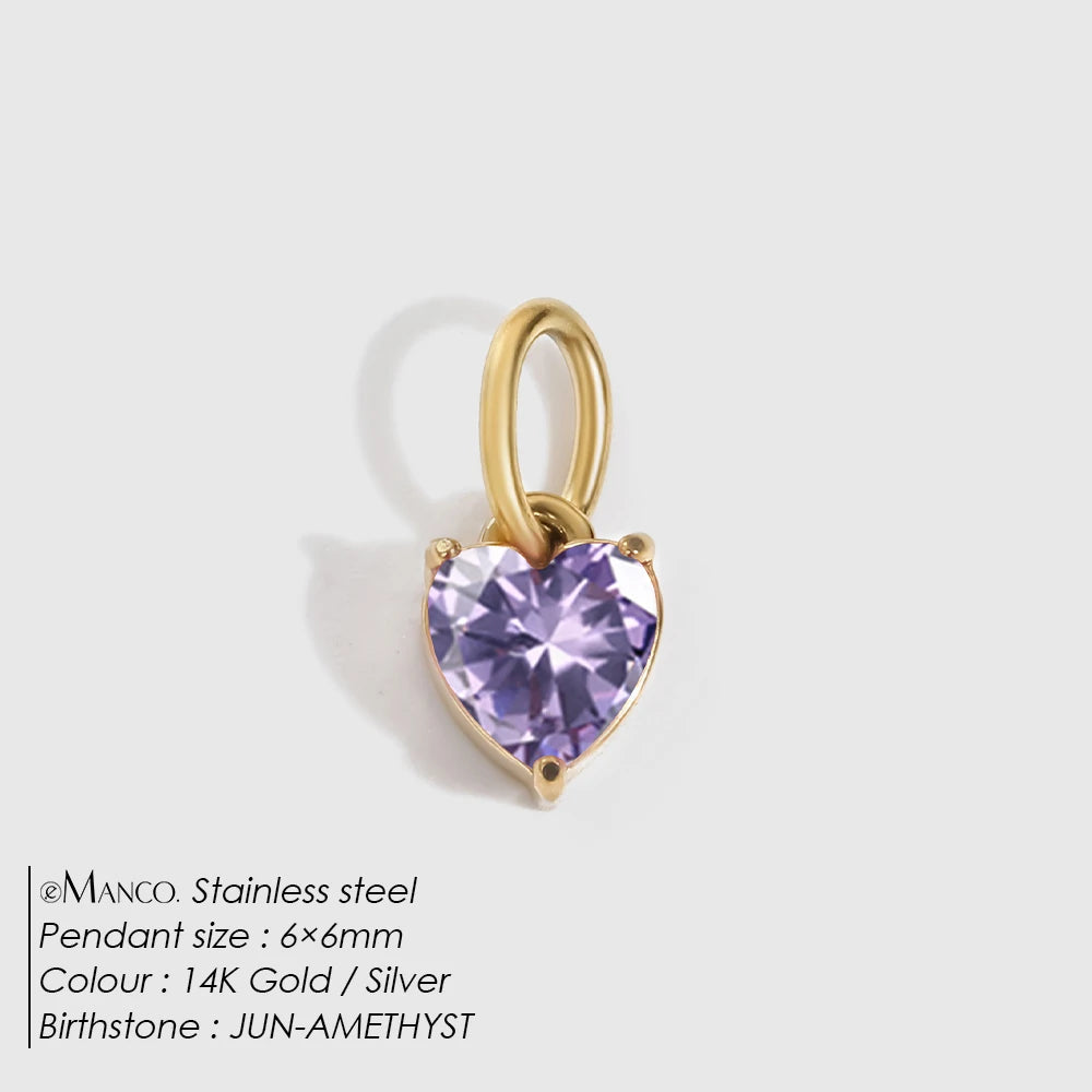 Heart EcoDiamant Birthstone Charm