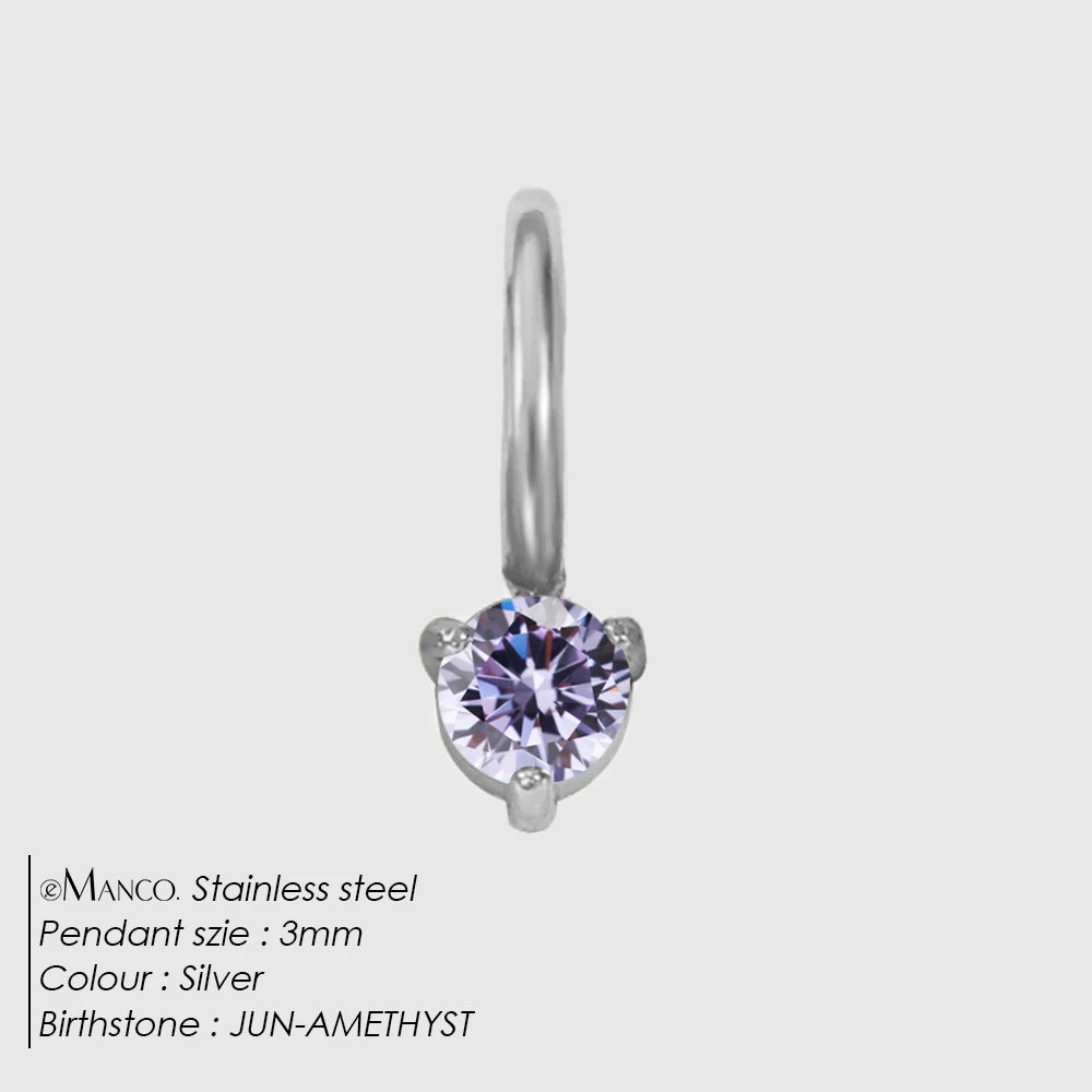 Round Birthstone Charms