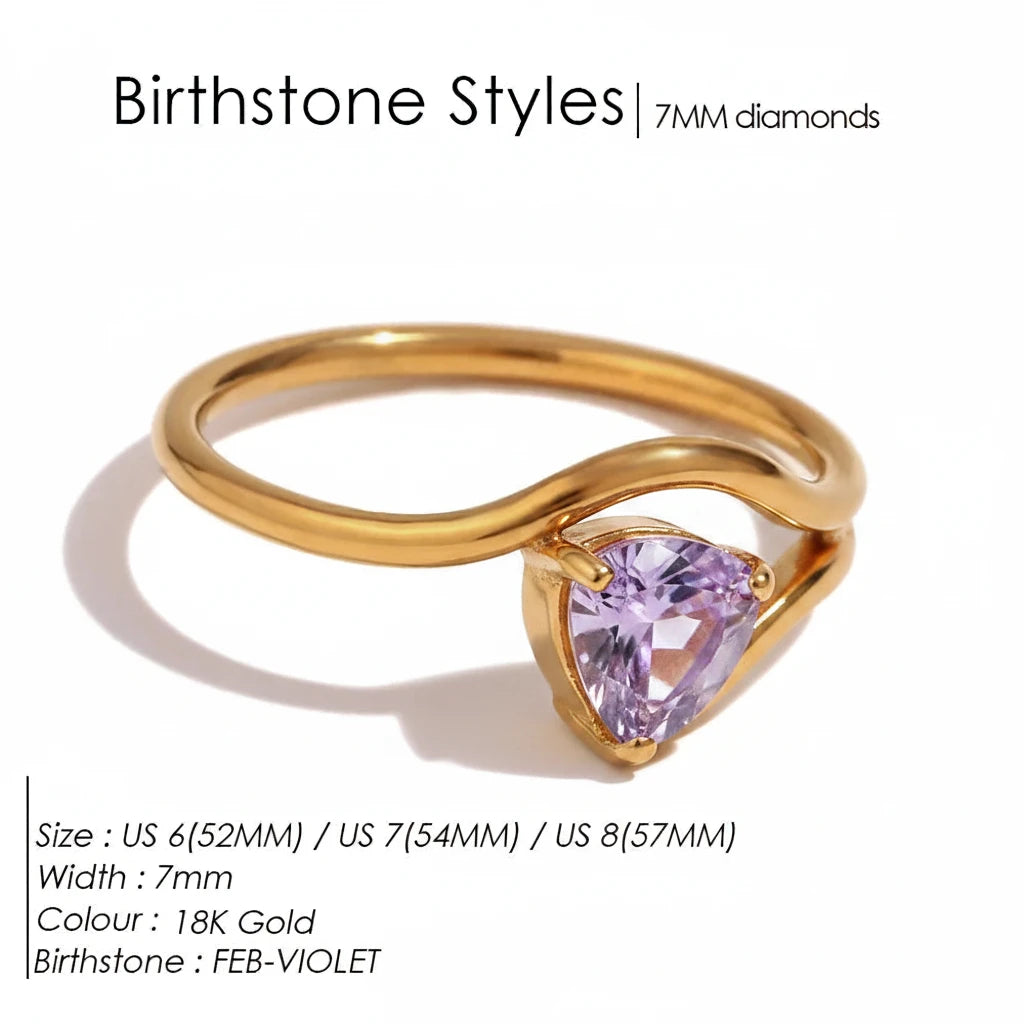 Drop Shaped Birthstone Ring