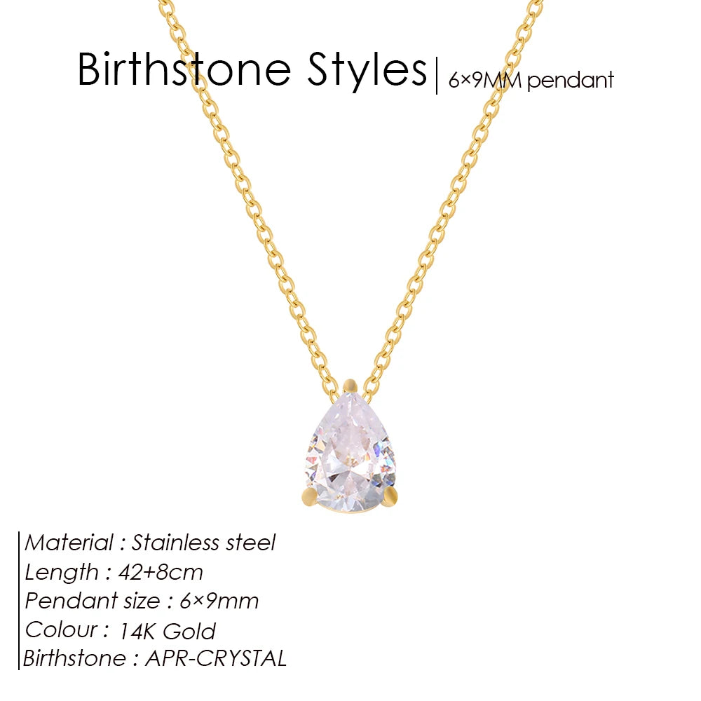 Teardrop Birthstone Kette