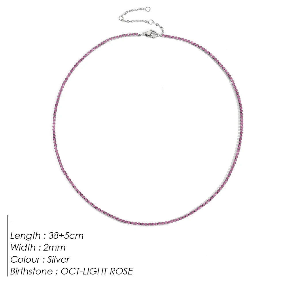 Birthstone Tennis Necklace