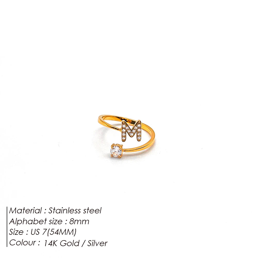 Shiny Letter Ring onesize