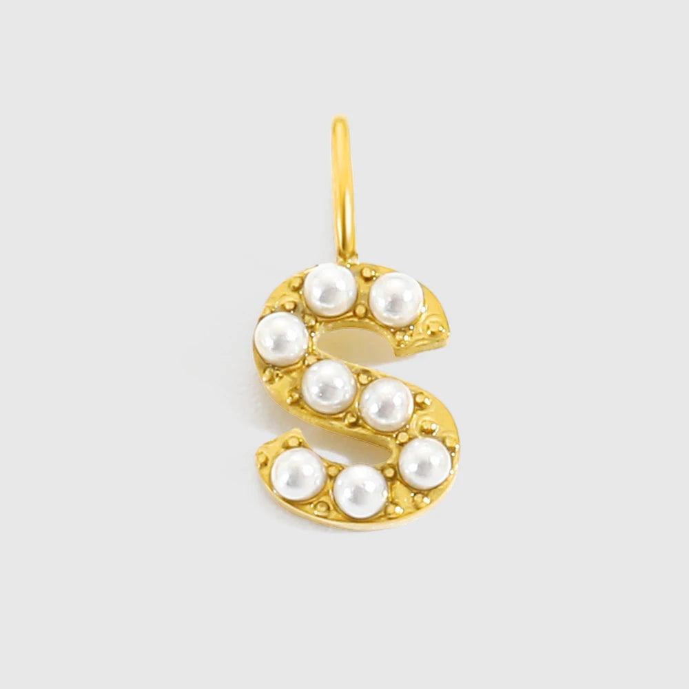 vegan Letter Pearl Charm