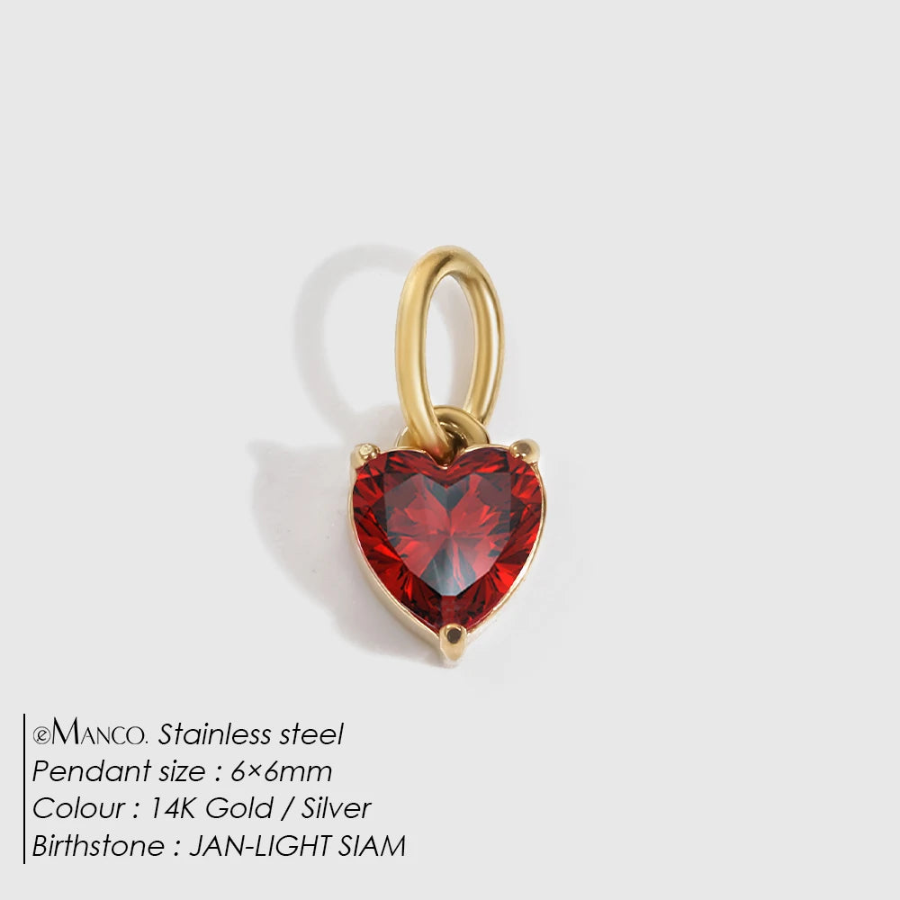 Heart EcoDiamant Birthstone Charm