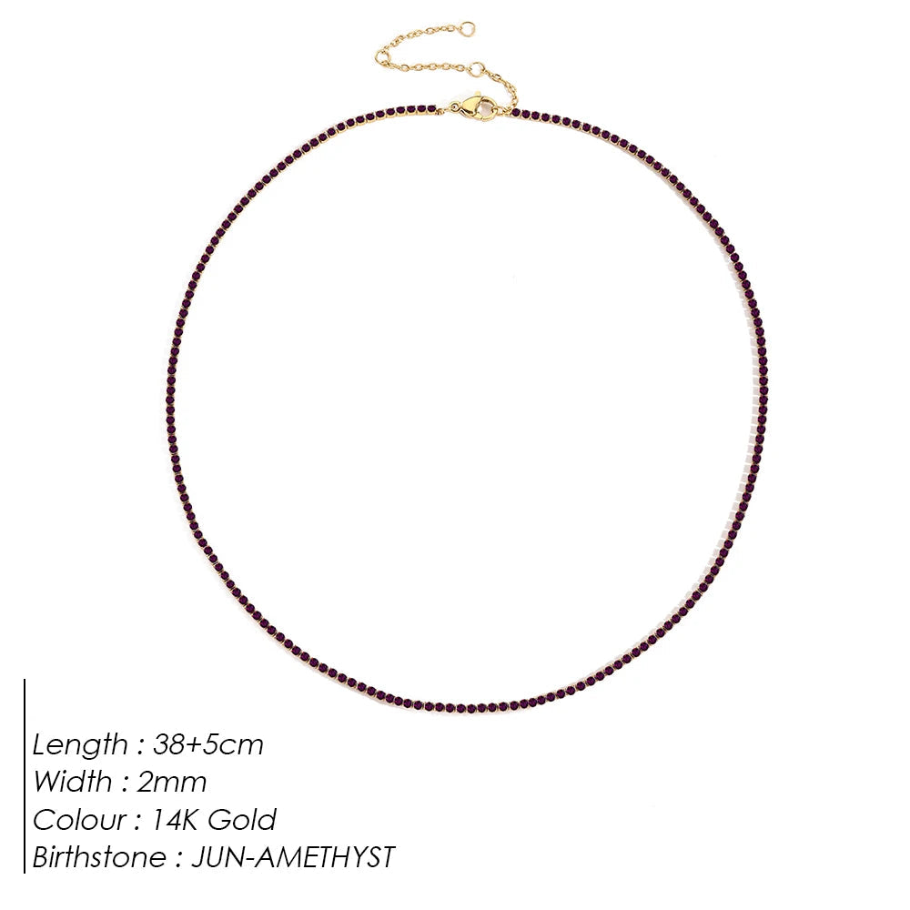 Birthstone Tennis Necklace