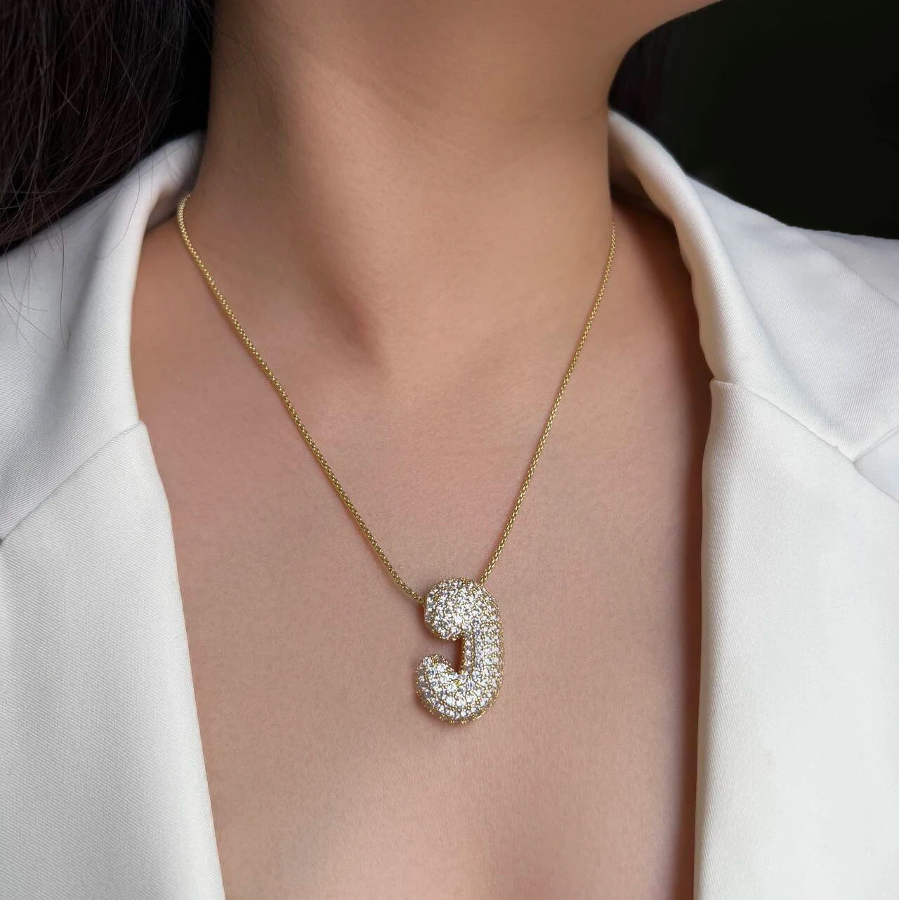 Big Bubble Shinny Letter Kette