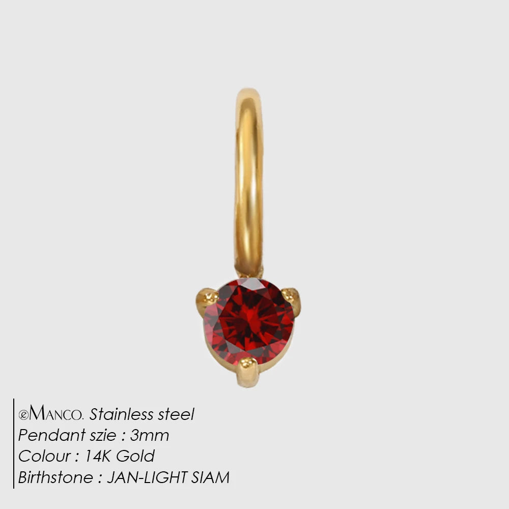 Round Birthstone Charms