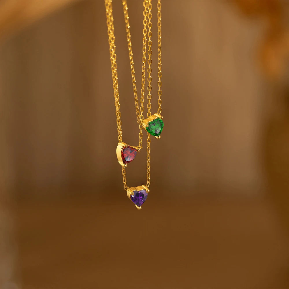 Birthstone Heart Kette