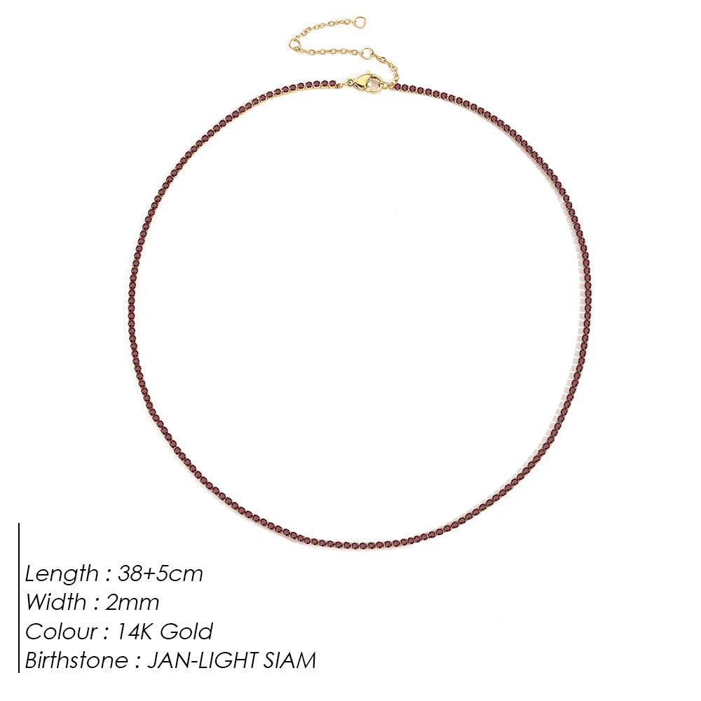 Birthstone Tennis Necklace