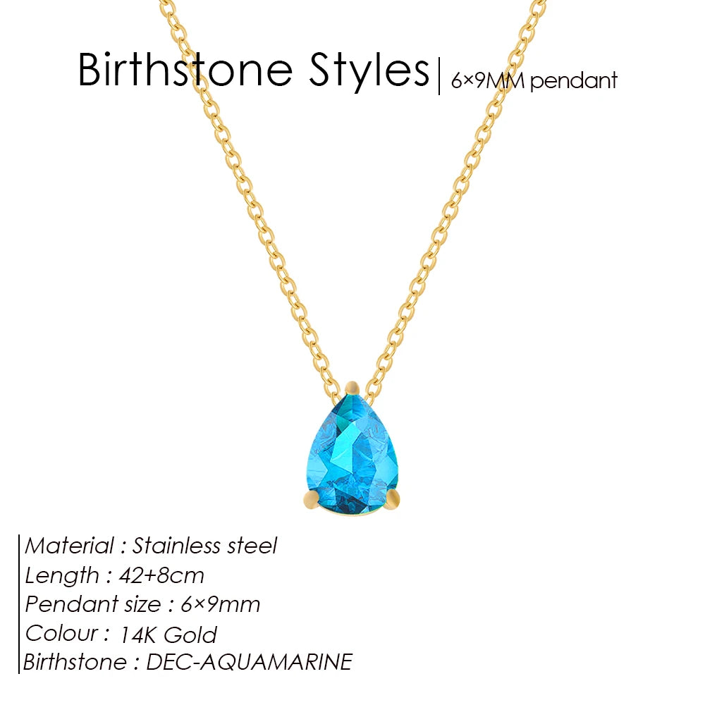 Teardrop Birthstone Kette