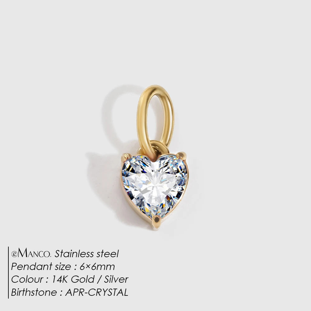 Heart EcoDiamant Birthstone Charm