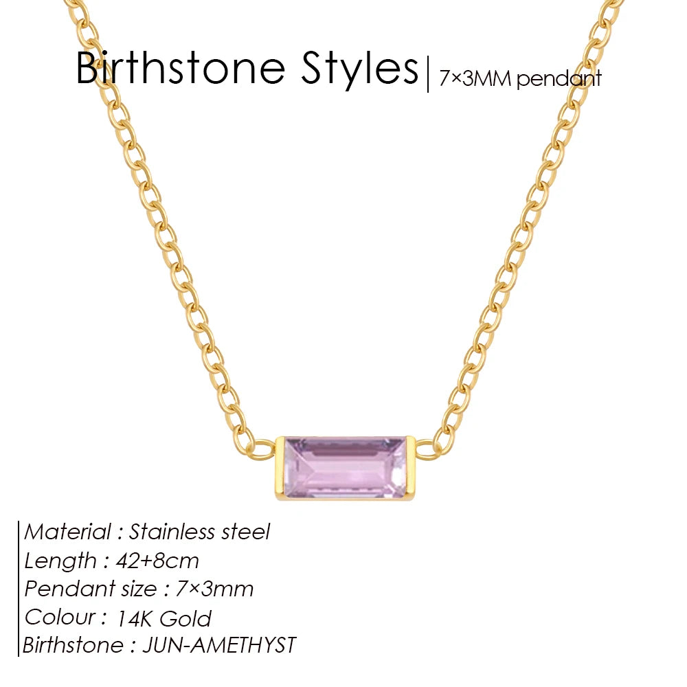 Birthstone Bar Necklace