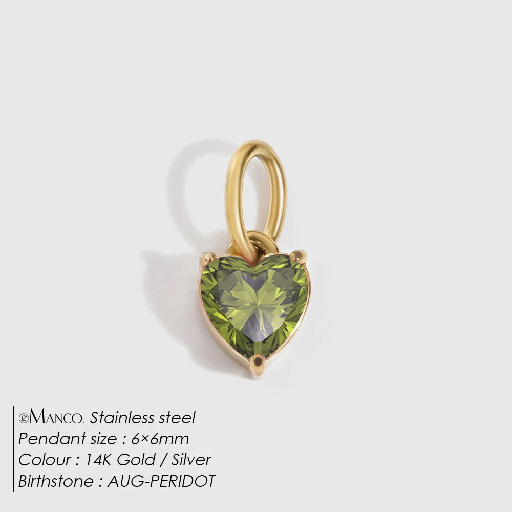 Heart EcoDiamant Birthstone Charm
