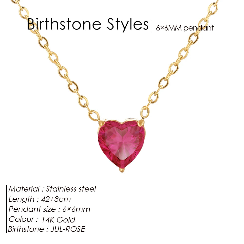 Birthstone Heart Kette