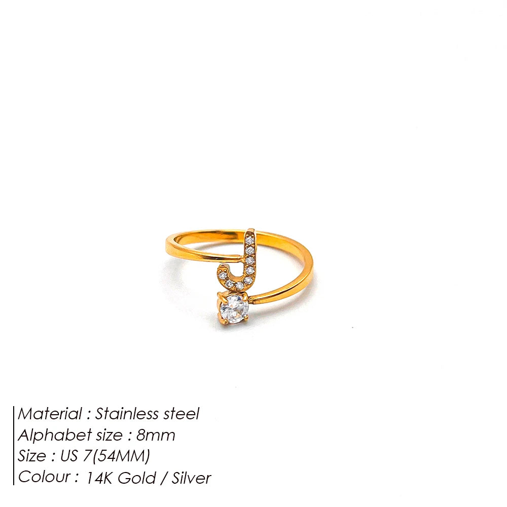 Shiny Letter Ring onesize