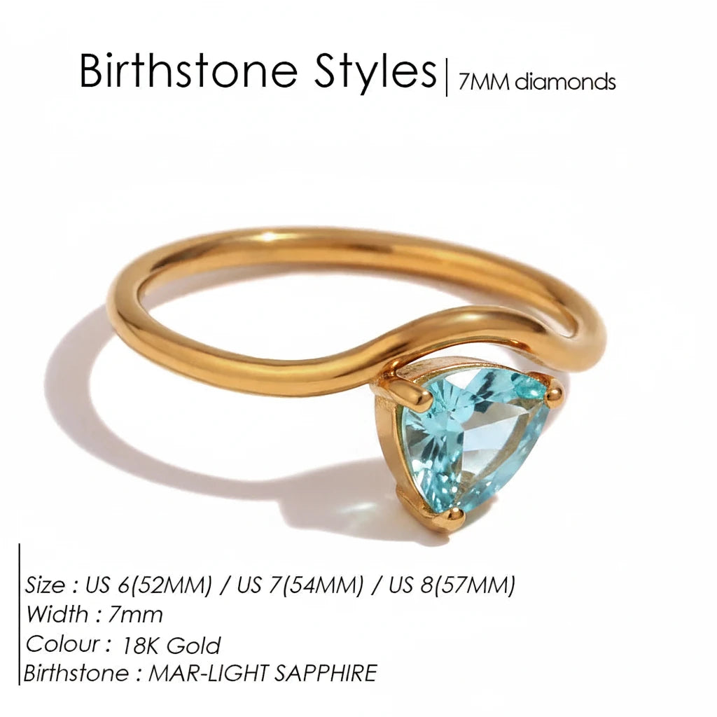 Drop Shaped Birthstone Ring