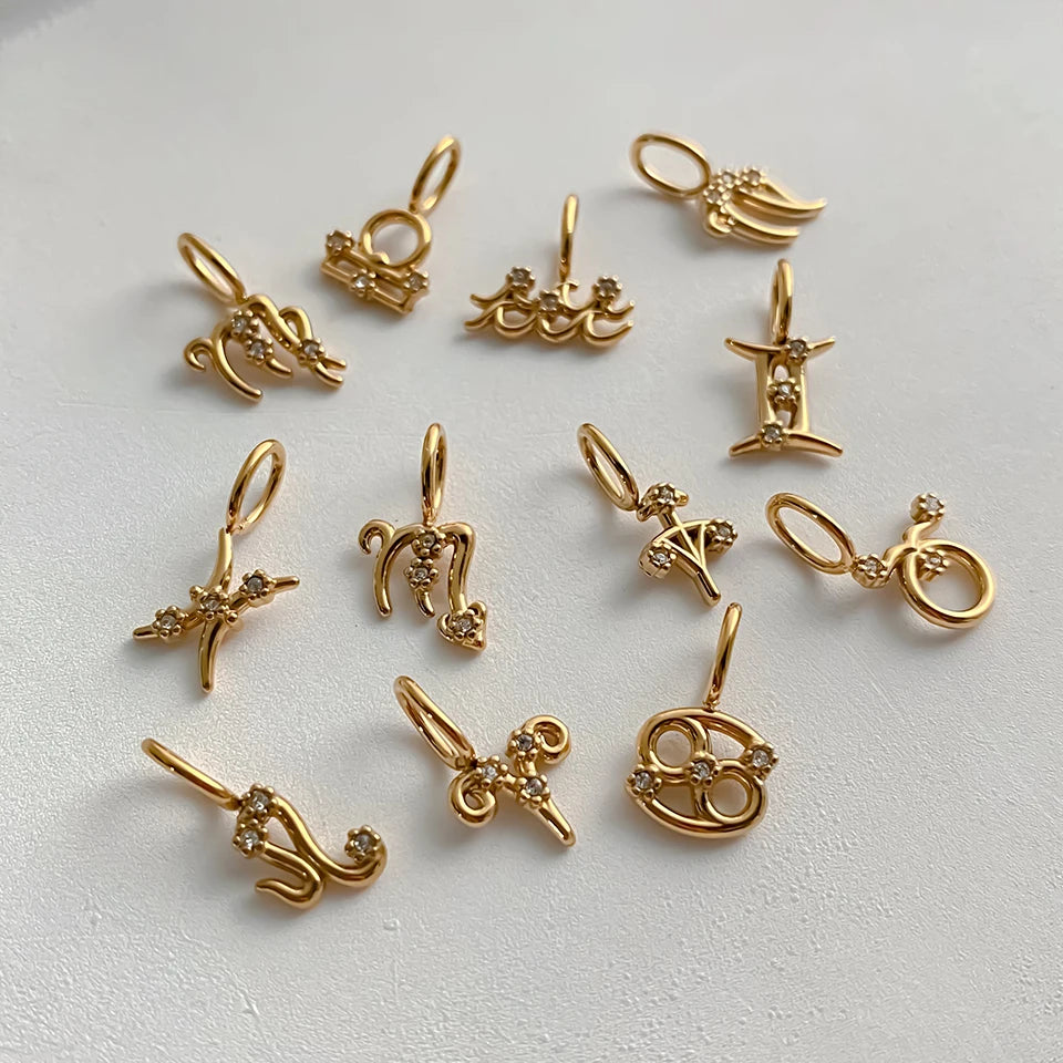 Zodiac Charm Sternzeichen Anhänger mit Kristallen