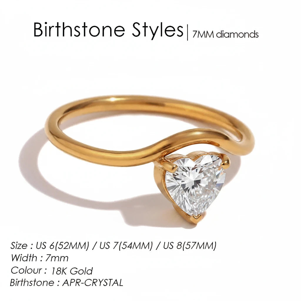 Drop Shaped Birthstone Ring