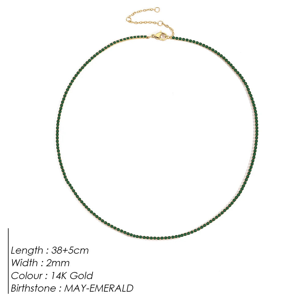 Birthstone Tennis Necklace