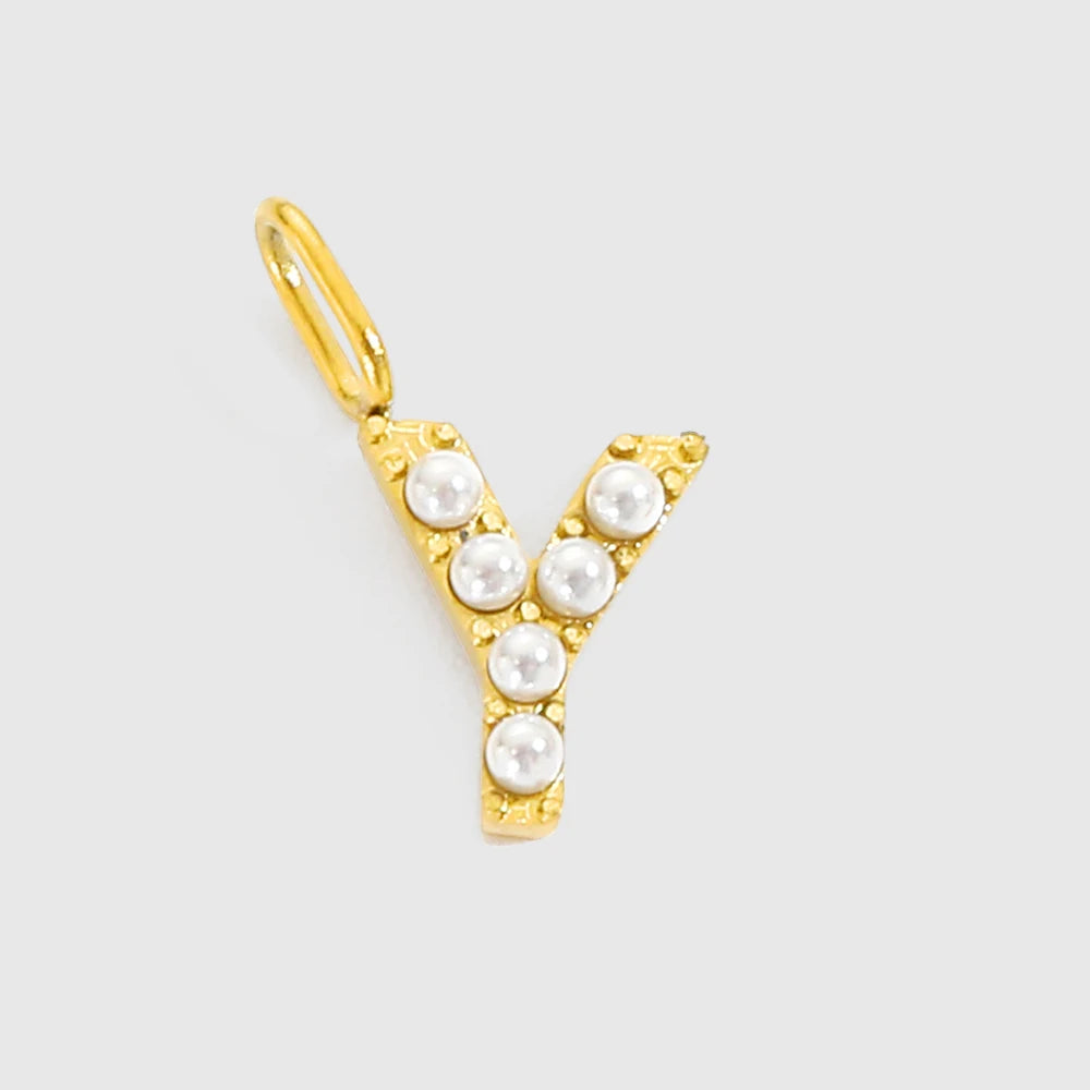 vegan Letter Pearl Charm