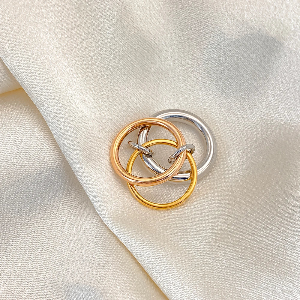 Tree Color Stacked Ring