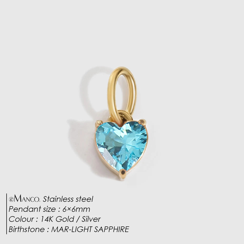 Heart EcoDiamant Birthstone Charm