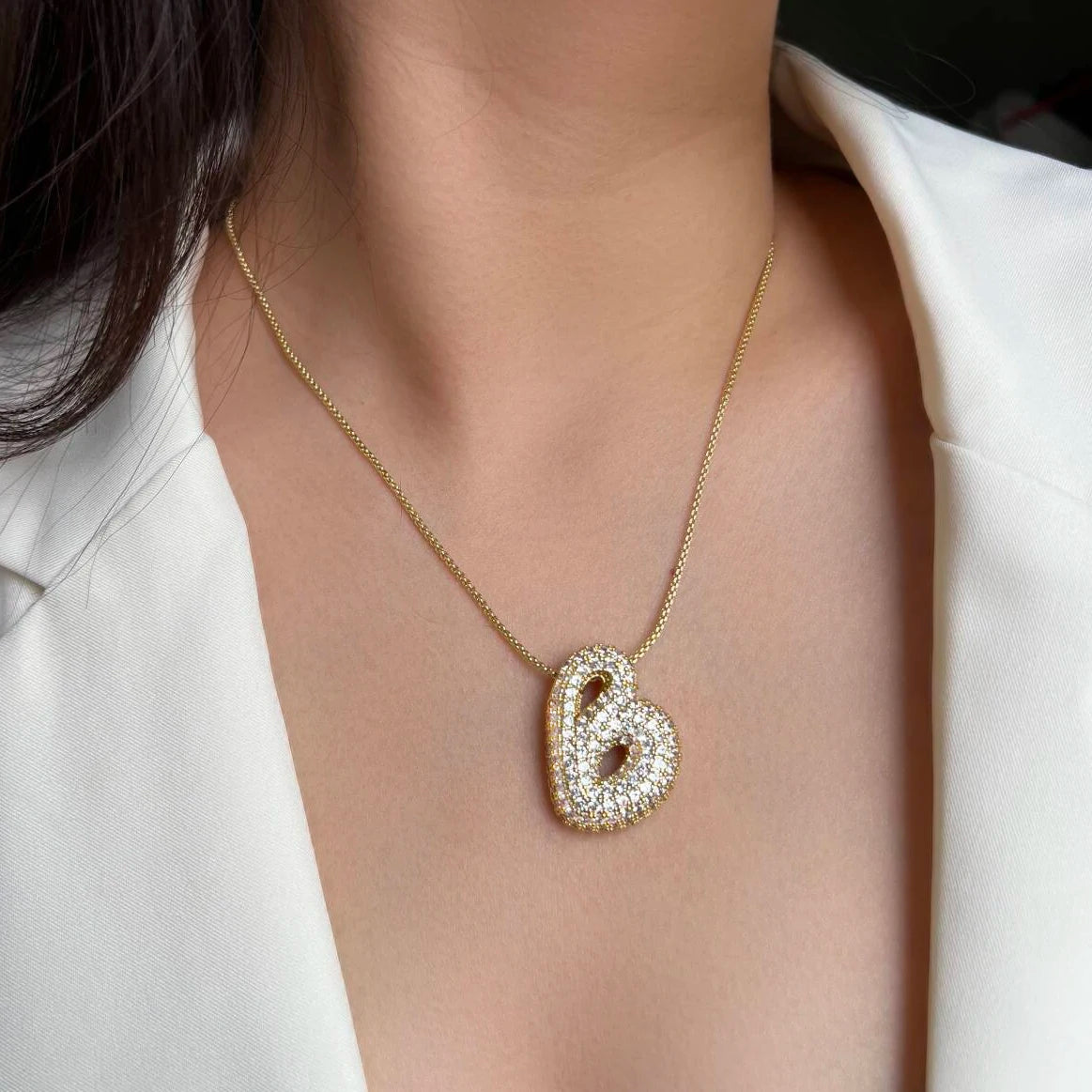 Big Bubble Shinny Letter Kette