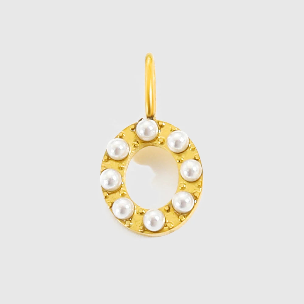 vegan Letter Pearl Charm