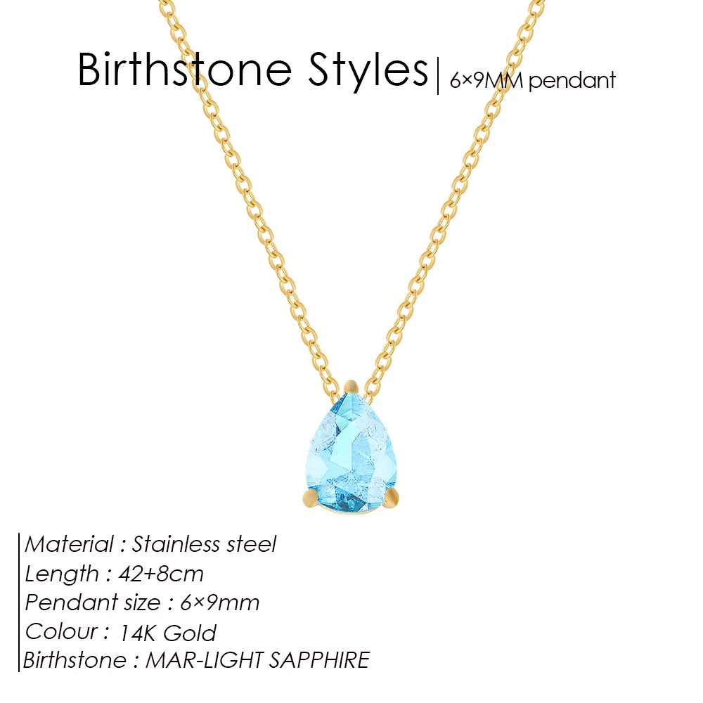 Teardrop Birthstone Kette
