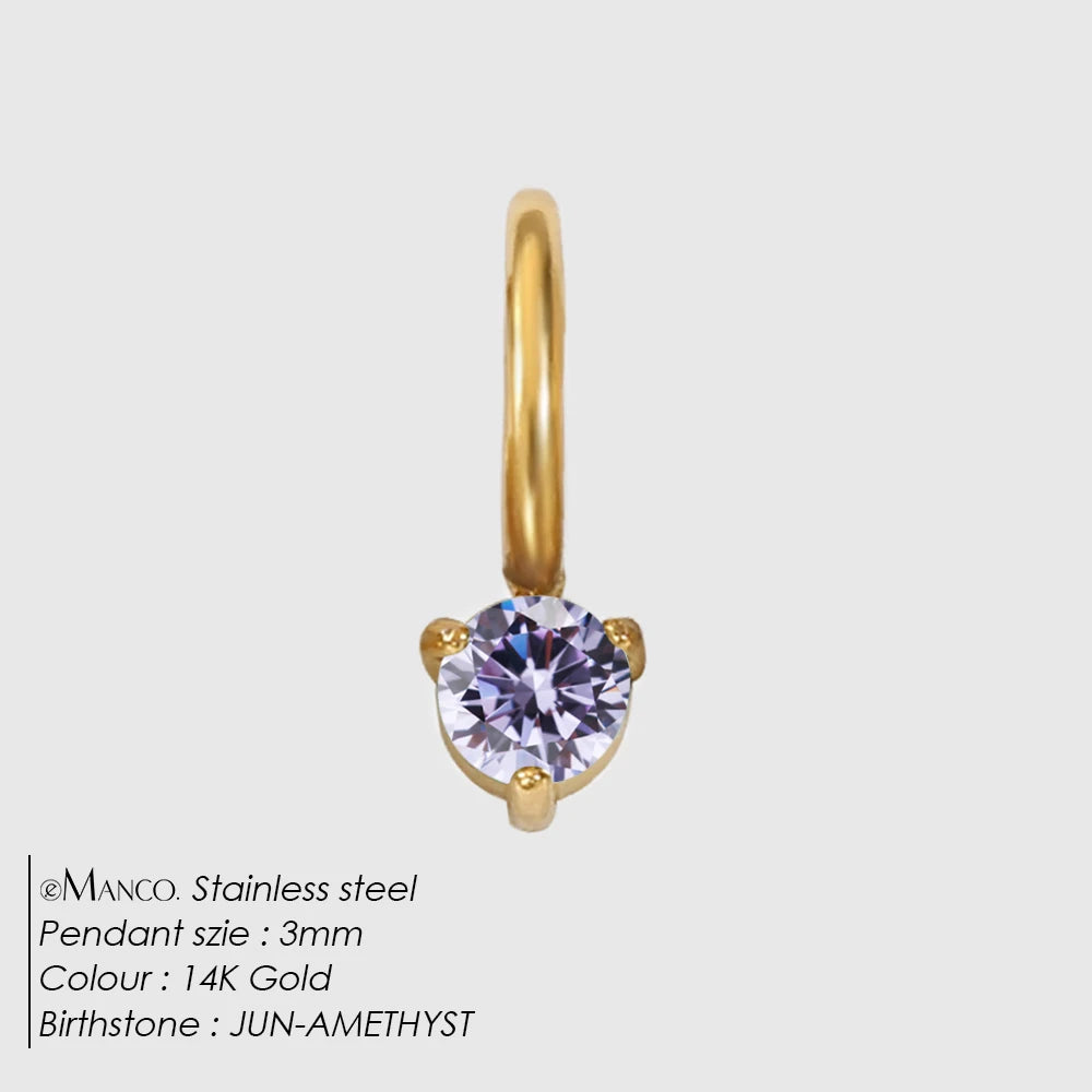 Round Birthstone Charms