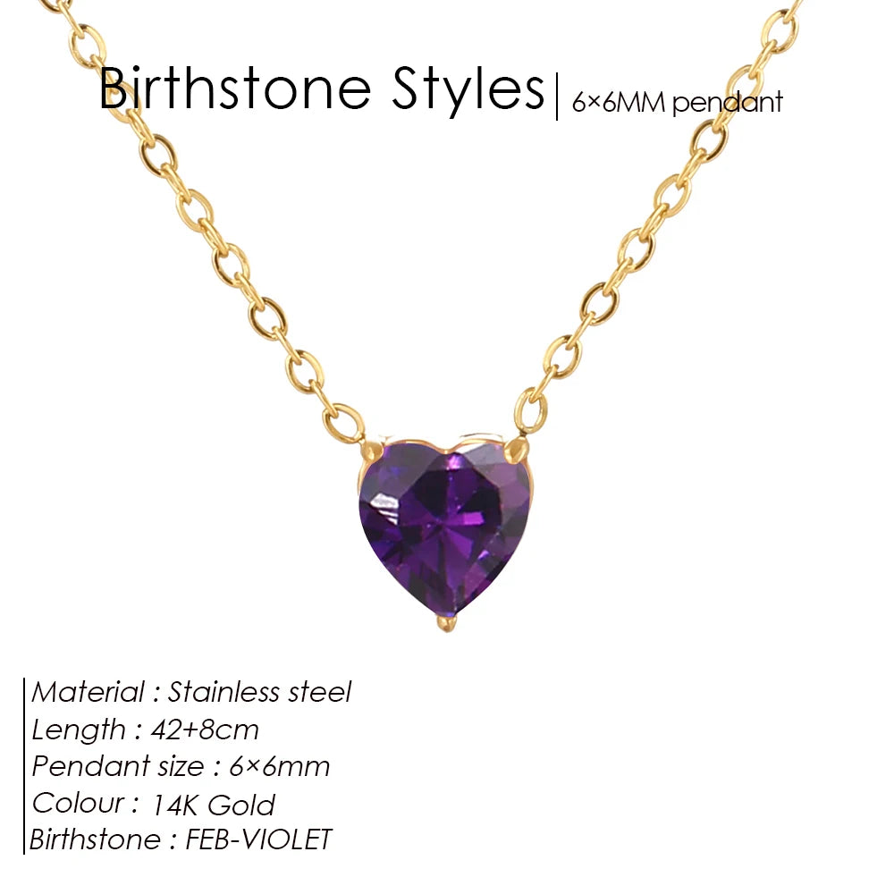 Birthstone Heart Kette