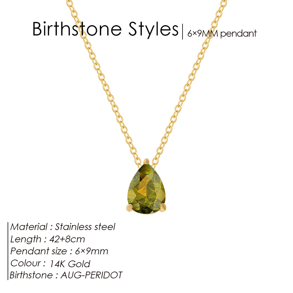 Teardrop Birthstone Kette