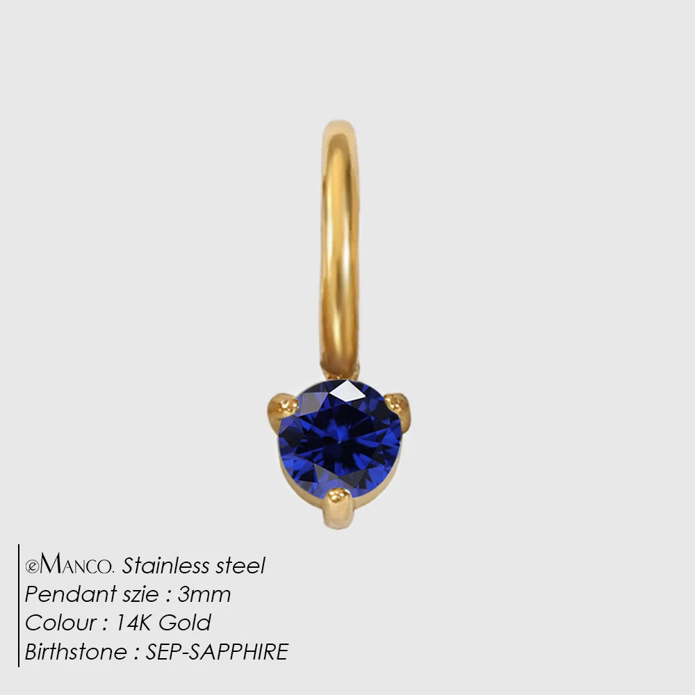 Round Birthstone Charms