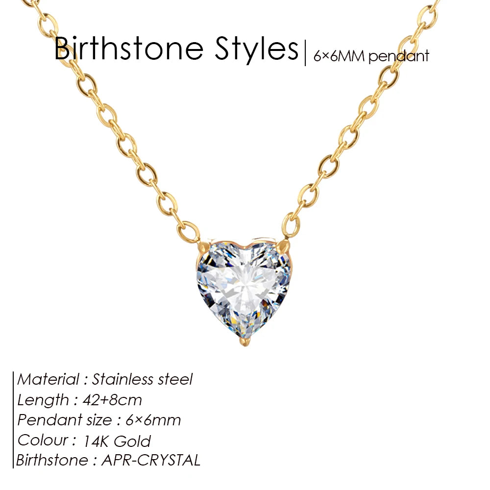 Birthstone Heart Kette